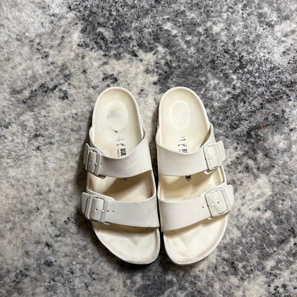 Birkenstock Shoes - Birkenstock Arizona EVA White Sandals Women 41 Waterproof Double Strap Slides